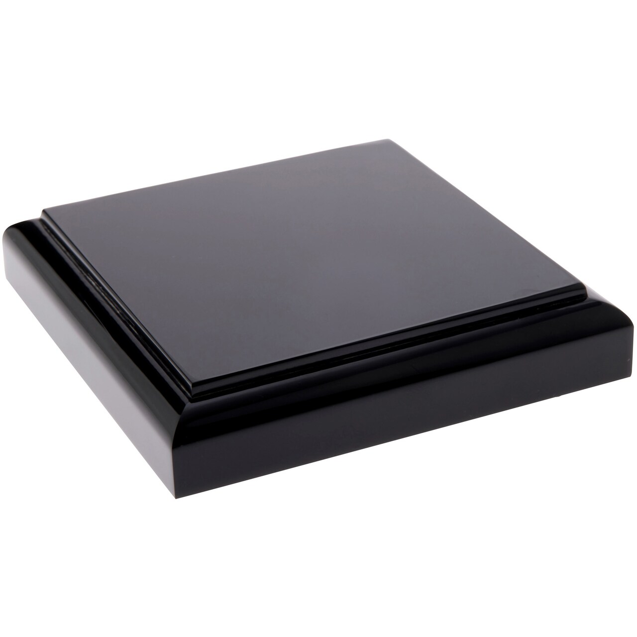 Plymor Black Acrylic Square Display Base with Ogee Edge, 3.5" W x 3.5" D x 0.75" H